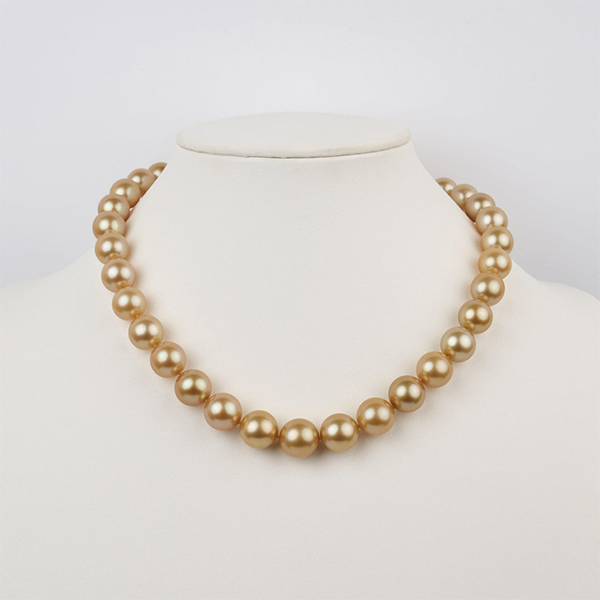 8-10MM Golden South Sea Pearl Necklace