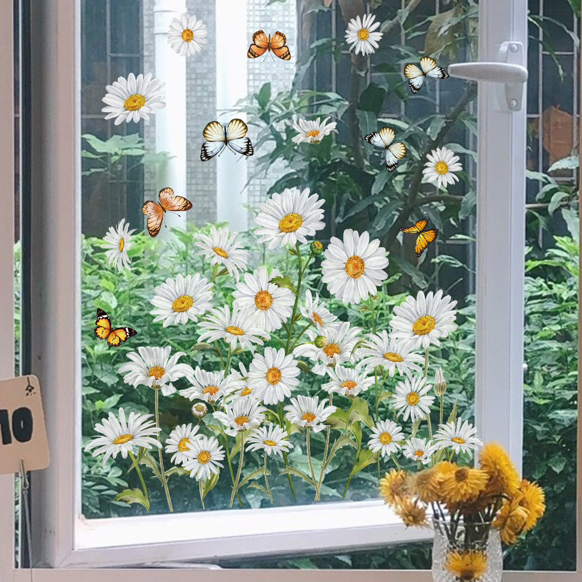 Colorful Floral Bouquet Window Sticker (Cut To Size Freely)