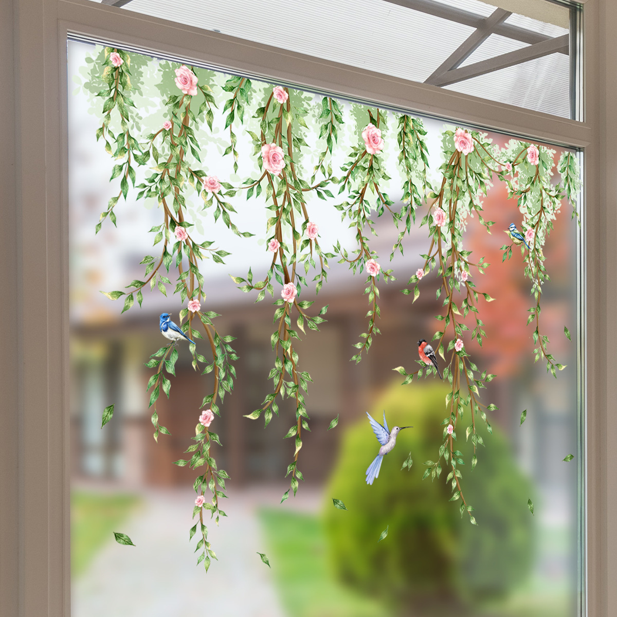 Colorful Floral Bouquet Window Sticker (Cut To Size Freely)