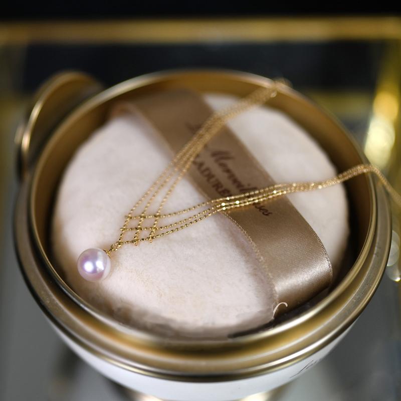 Akoya Pearl Lace Necklace in 14k Gold