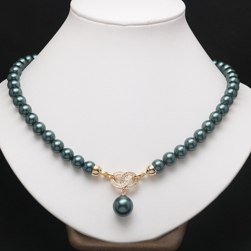 Fashionable Pearl Necklace Niche Micro-paved Zircon Pearl Necklace