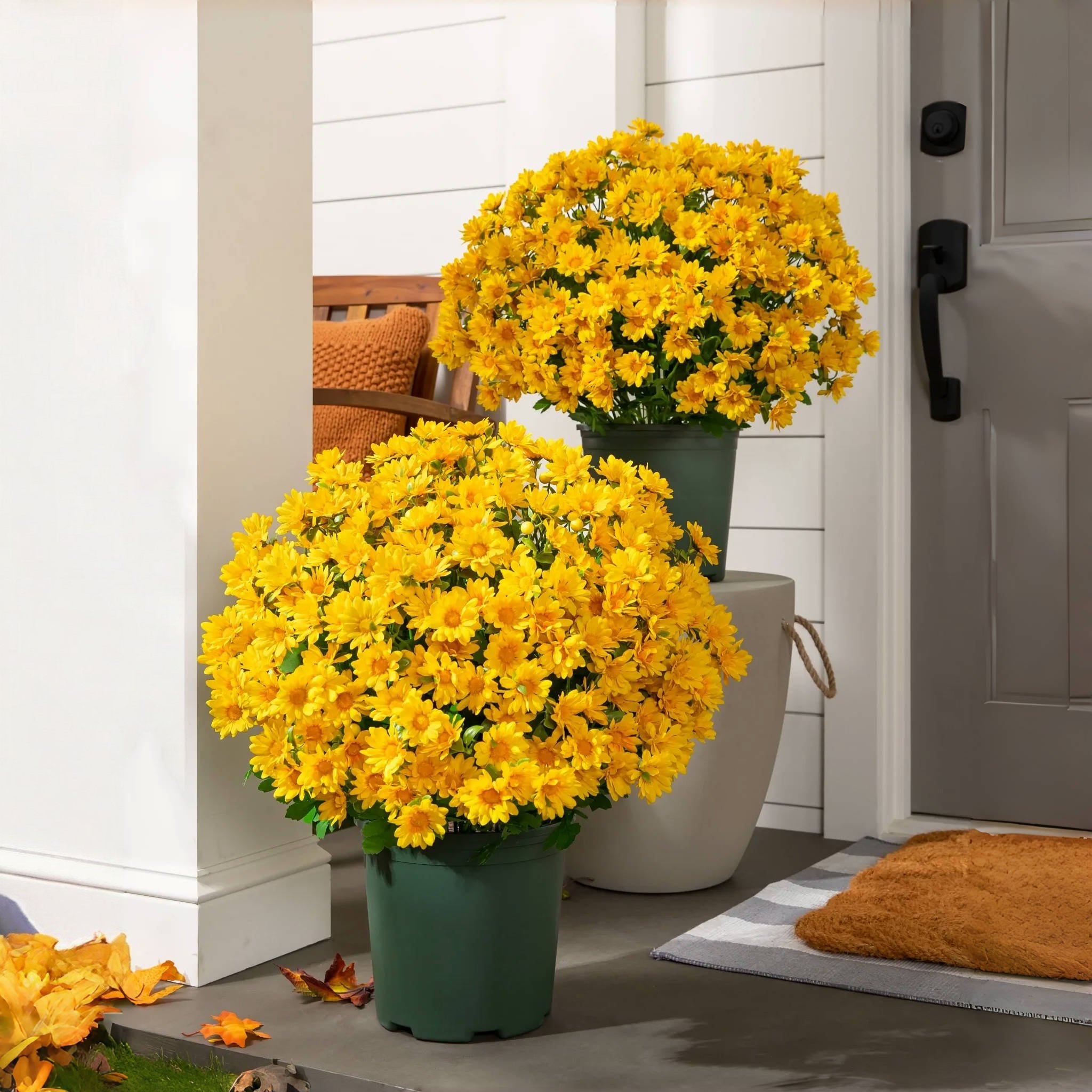 🏆Flash Sale⚡Artificial Outdoor Sunset Mums Flowers - UV resistant, Waterproof, Windproof