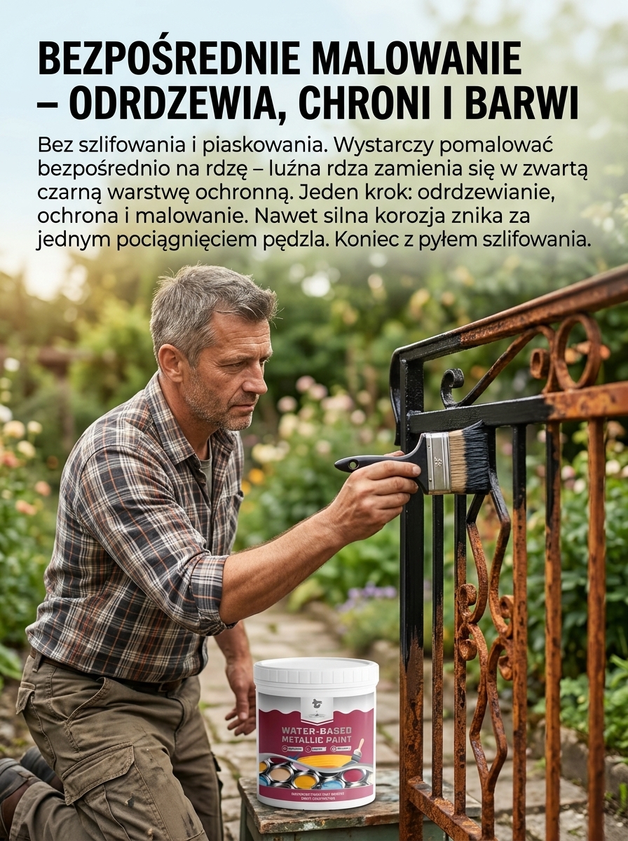Czarna wodna farba metaliczna
