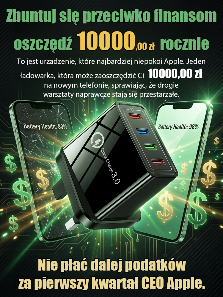 Czterowyjściowa ładowarka podróżna 【poprawa żywotności baterii telefonu】