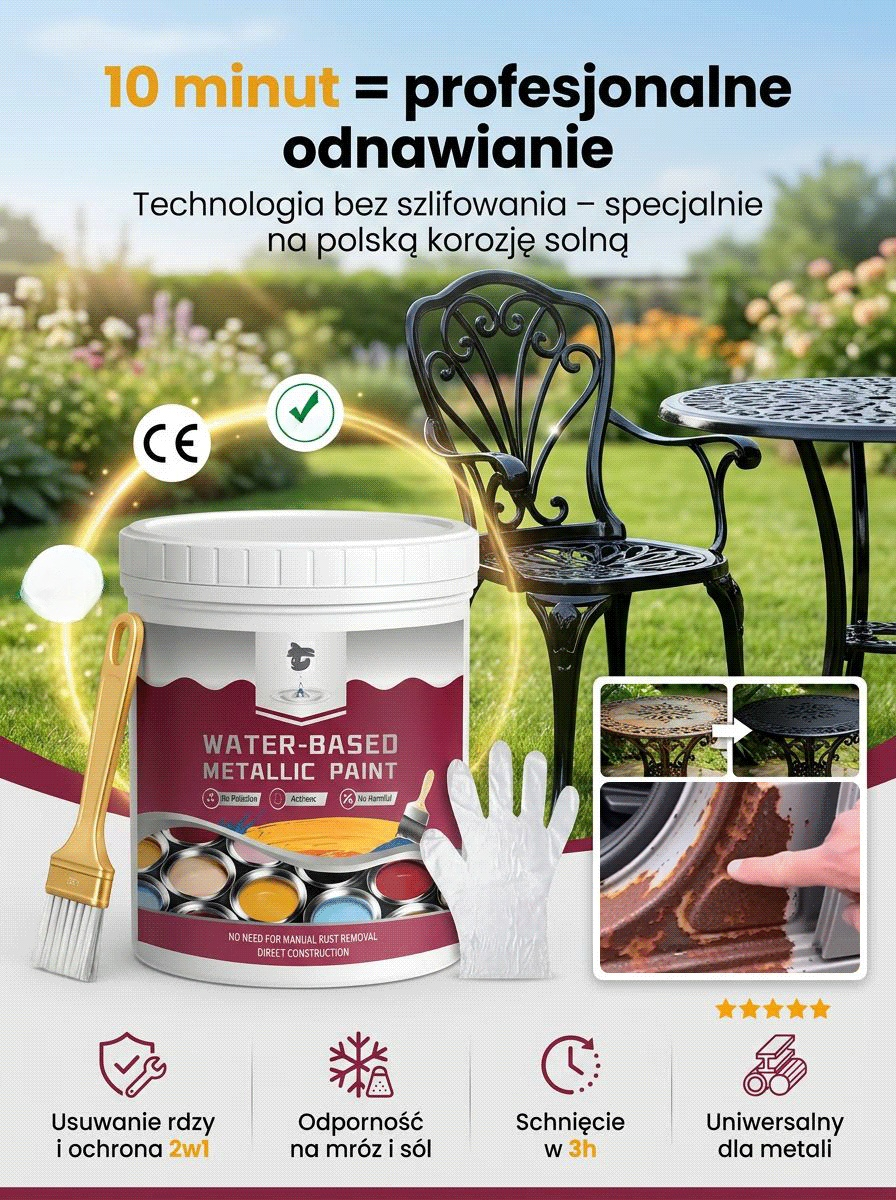 Czarna wodna farba metaliczna