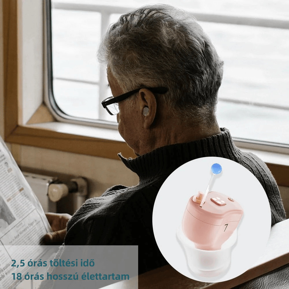 Fejlett 16 csatornás digitális hallókészülékek: újratölthető és láthatatlan