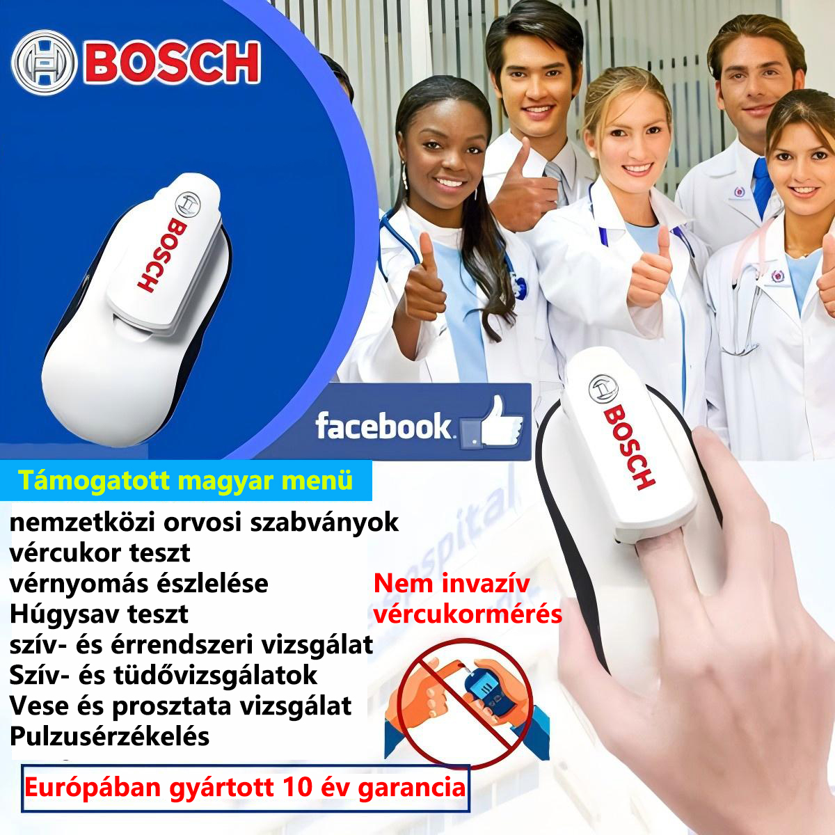 Bosch Healthcare fájdalommentes és nem invazív glükométer