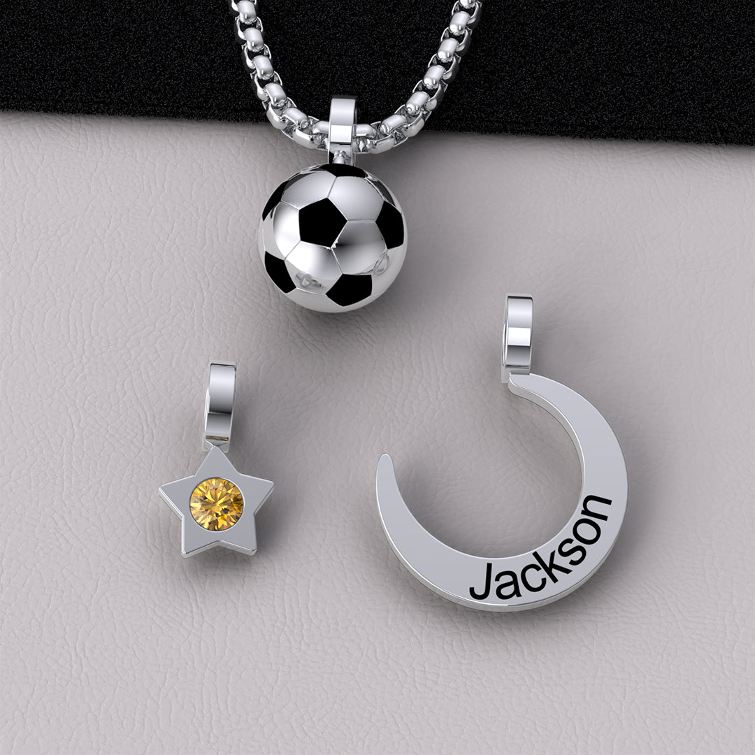 ⚽ Personalizovaný futbalový náhrdelník s menom, šitý na mieru pre vás.