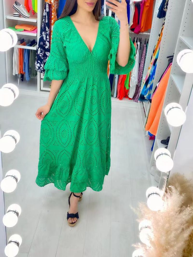Loxi™ Embroidered Midi Dress