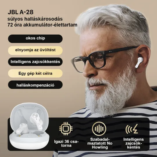 JBL intelligens hallókészülék (Bluetooth headset + hallókészülék), 36 csatorna