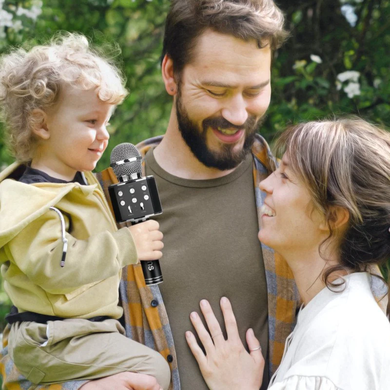 Φορητό μικρόφωνο Karaoke - Μικρόφωνο με ενσωματωμένο ηχείο Bluetooth - Συμβατό με συσκευές IOS και Android