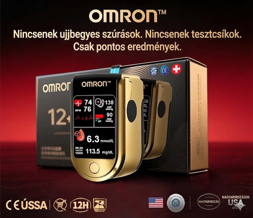 🩸 Az Amerikai Egészségügyi Szövetség által támogatott termék | OMRON™ professzionális vércukor- és életjel-monitor – fájdalommentes, gyors, pontos, FDA által tanúsított