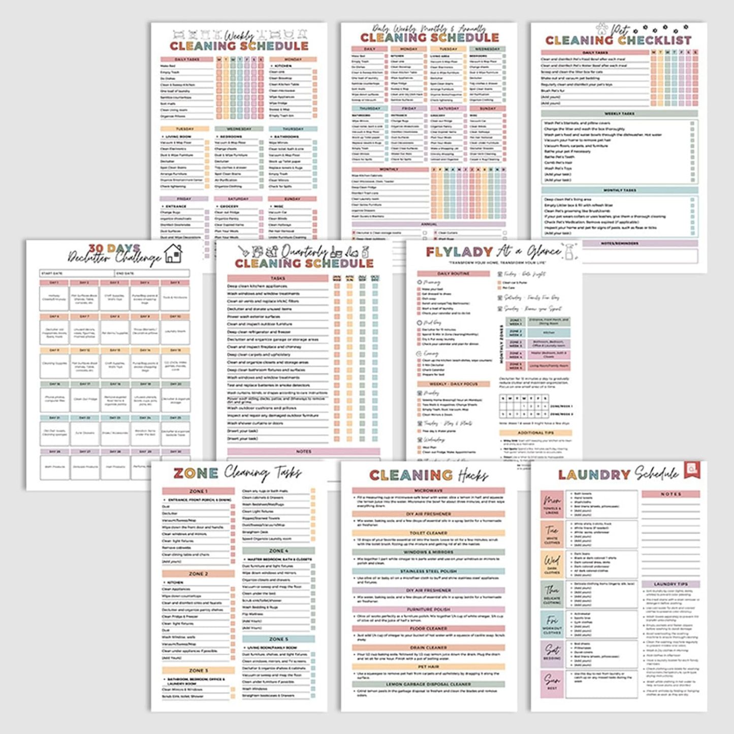 🔥🔥ADHD Cleaning & Organizing Toolkit - Chore Planner✔