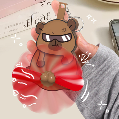 Mischief Cat Fan Keychain