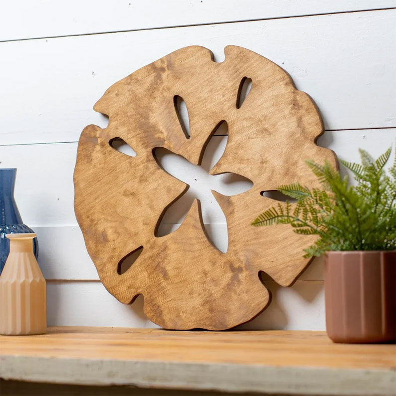 Wooden Sand Dollar Wall Decor