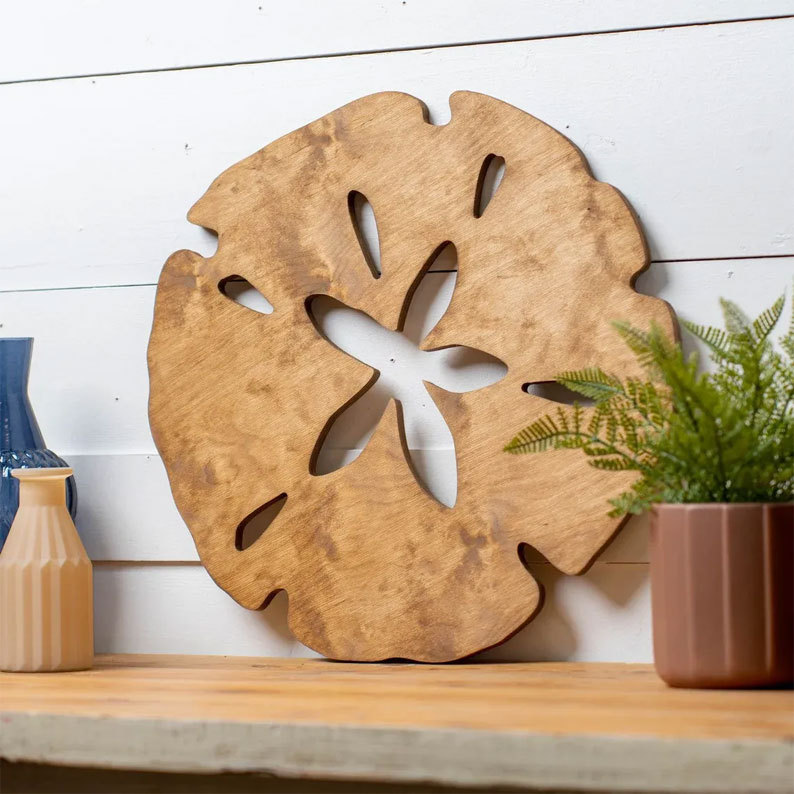 Wooden Sand Dollar Wall Decor