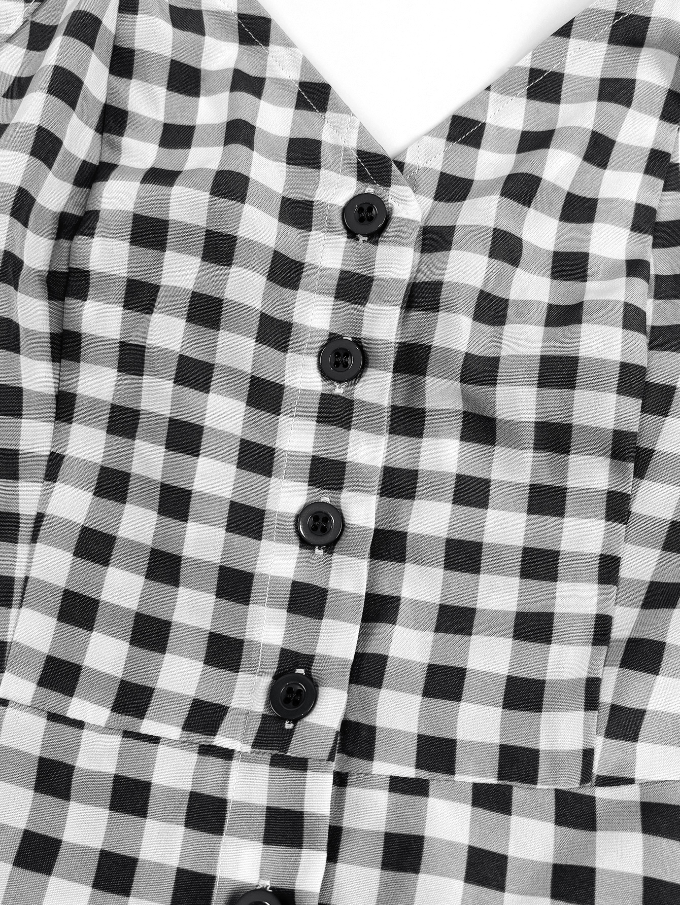Women's Casual Plaid Strap Dress With Ruffle Hem & Single-Breasted