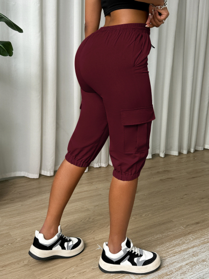 XD239 Ladies' Solid Color Simple Daily Casual Pants