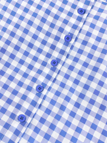 Women's Casual Plaid Strap Dress With Ruffle Hem & Single-Breasted