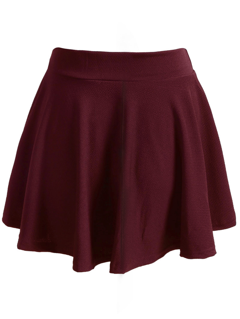 s636 Qutie Plus Elastic Waist Solid Skirt