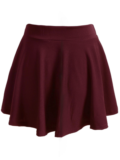 s636 Qutie Plus Elastic Waist Solid Skirt