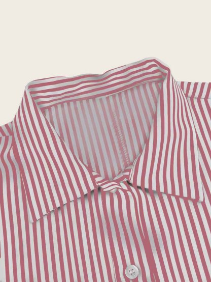 XH562 Women's Colorblock Striped Single Breasted Long Sleeve Loose Summer Vacation Style Dress Maxi Women Outfit Fall Cloth For Women