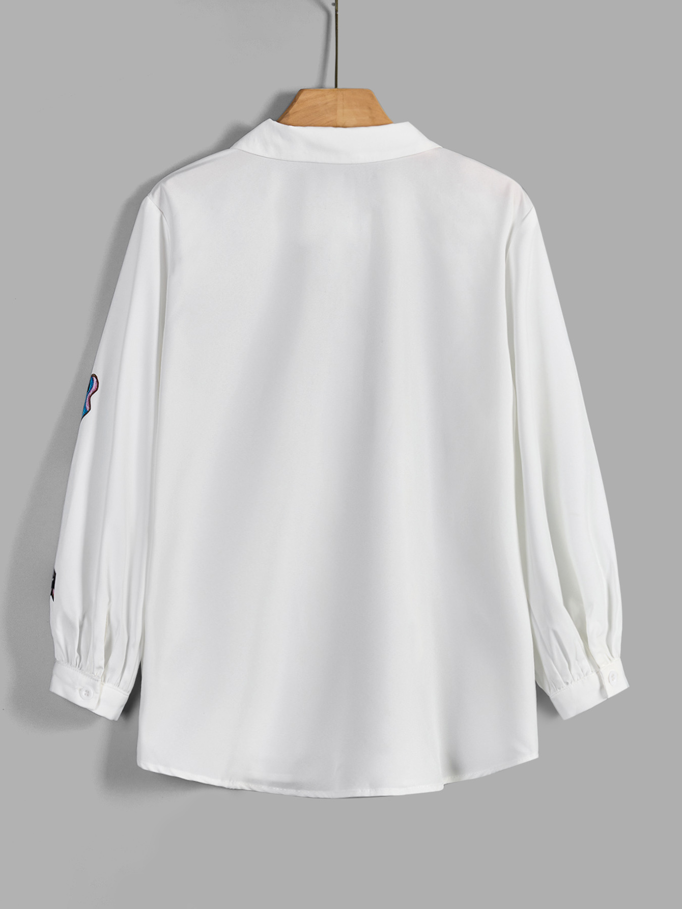 XD267 Women's Casual Butterfly Print Long Sleeve Blouse Women Shirt