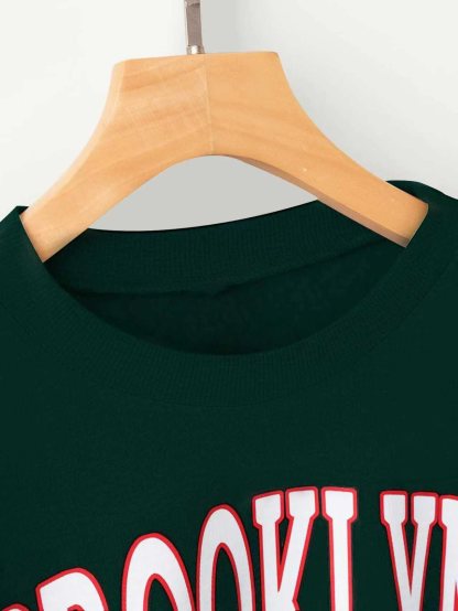 SWDK001 Letter Graphic Crop Sweatshirt,Long Sleeve Tops Graduation,Back To School Outfits,Graduation,Teacher Outfits For Women,Back To School Pullover Fall Outfit(Can be customized printing)