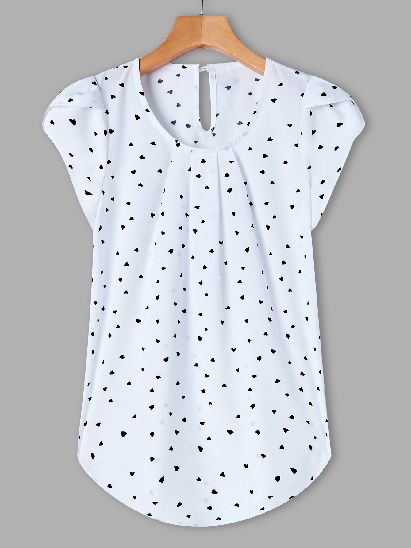 Holidaya Floral Print Pleated Cap Sleeve Top