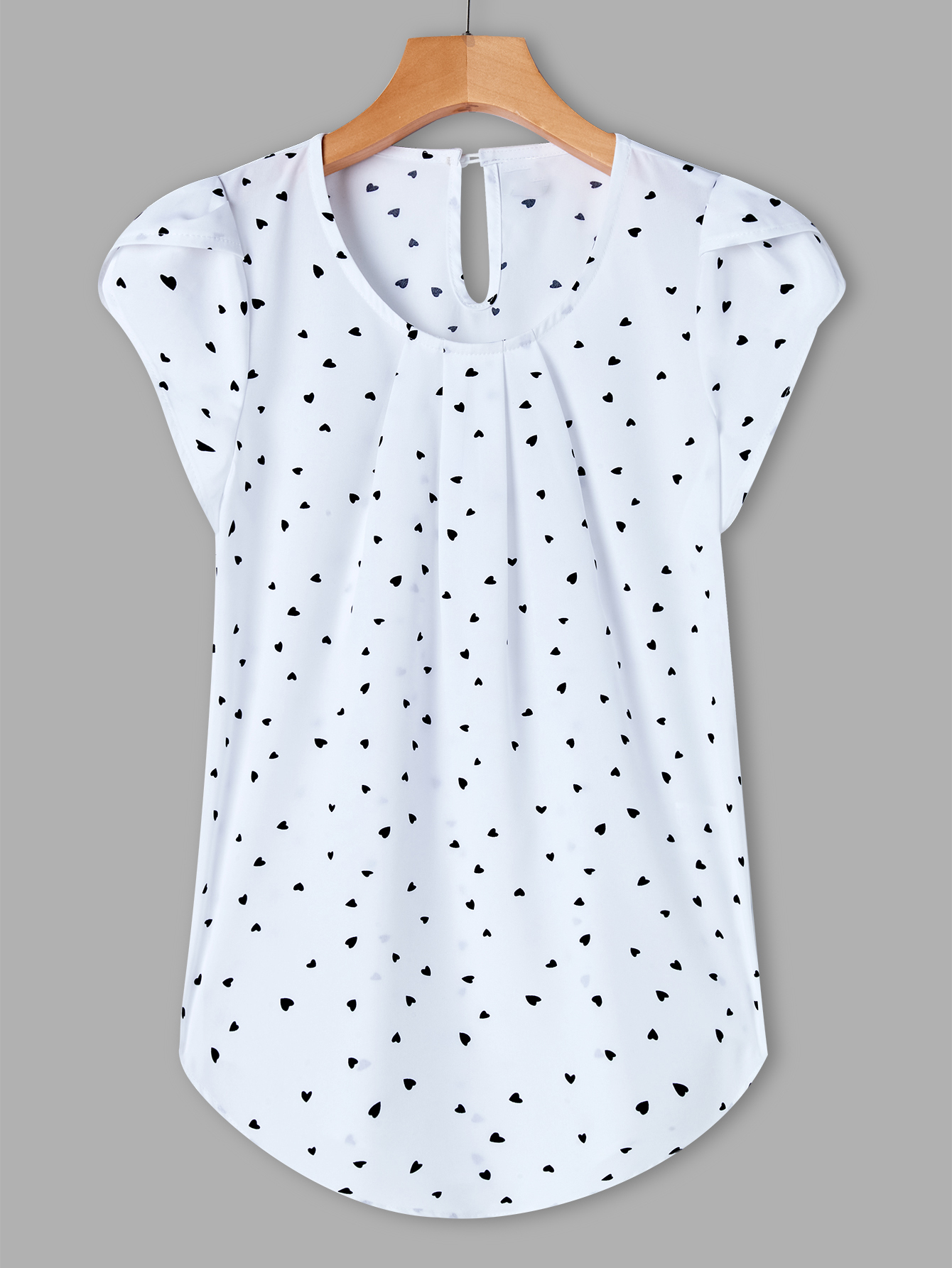 Holidaya Floral Print Pleated Cap Sleeve Top