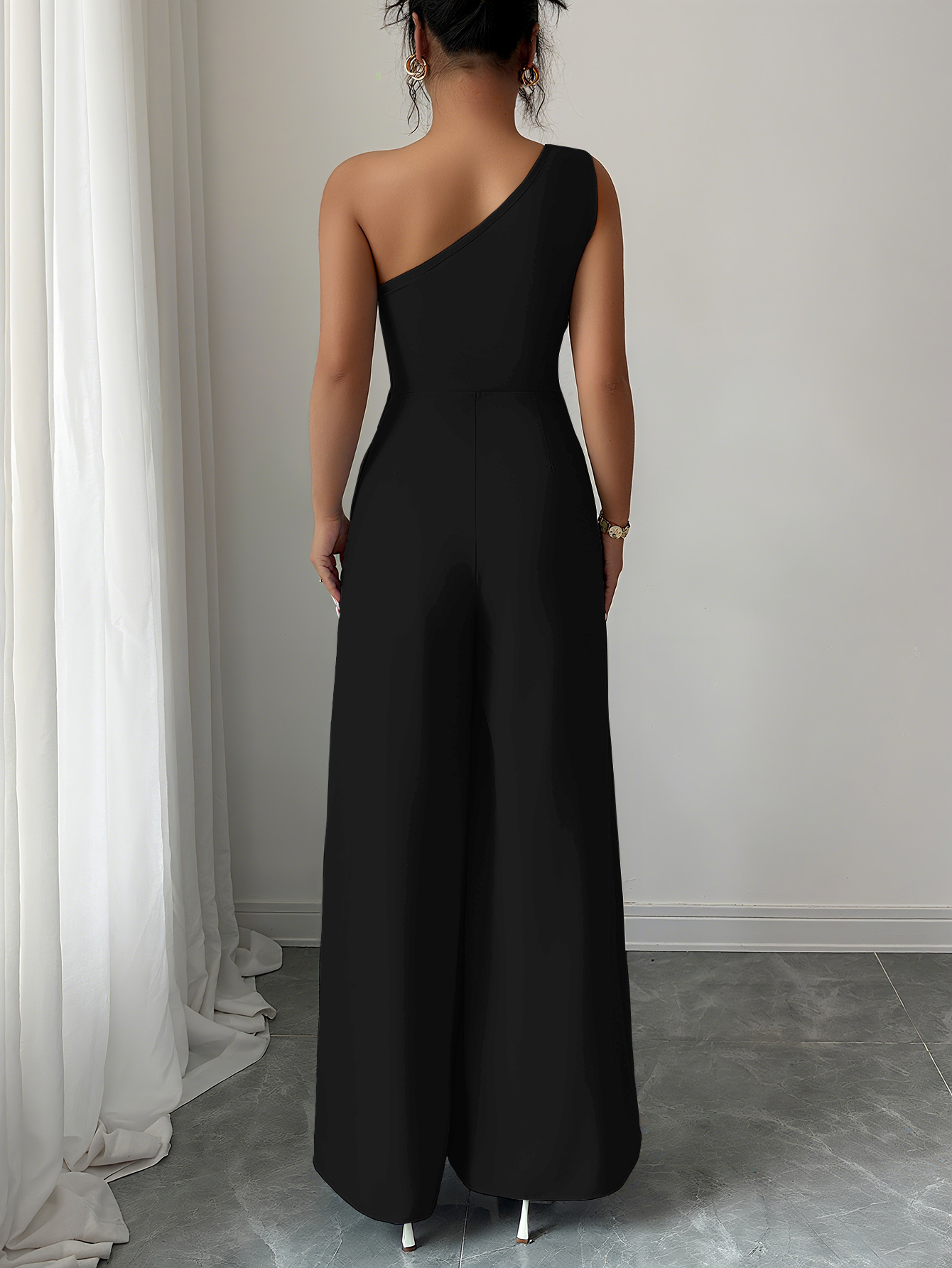 Women's Summer Elegant Solid Color Tie-Waist Romper