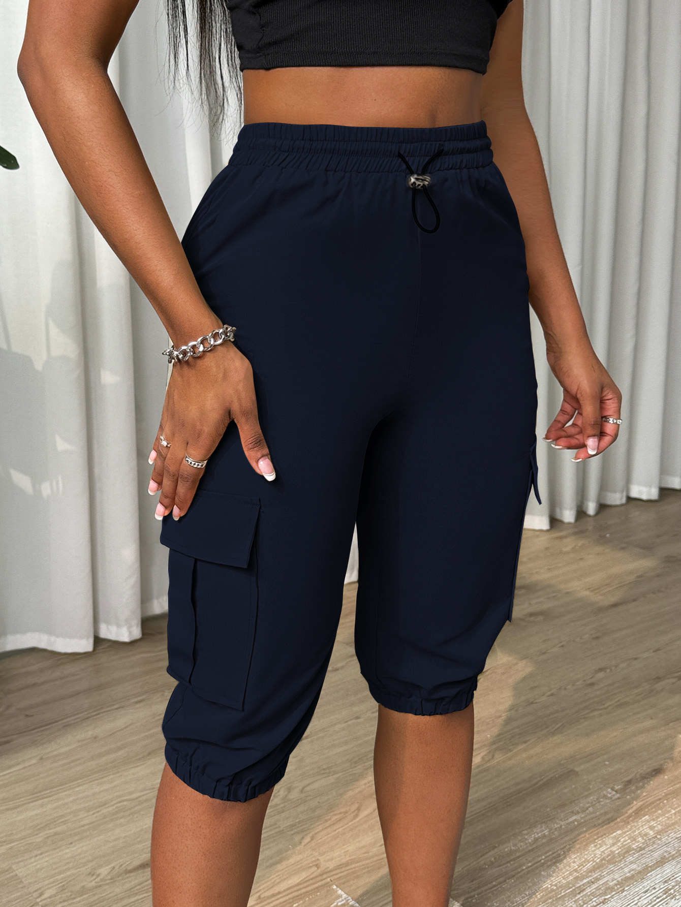 XD239 Ladies' Solid Color Simple Daily Casual Pants