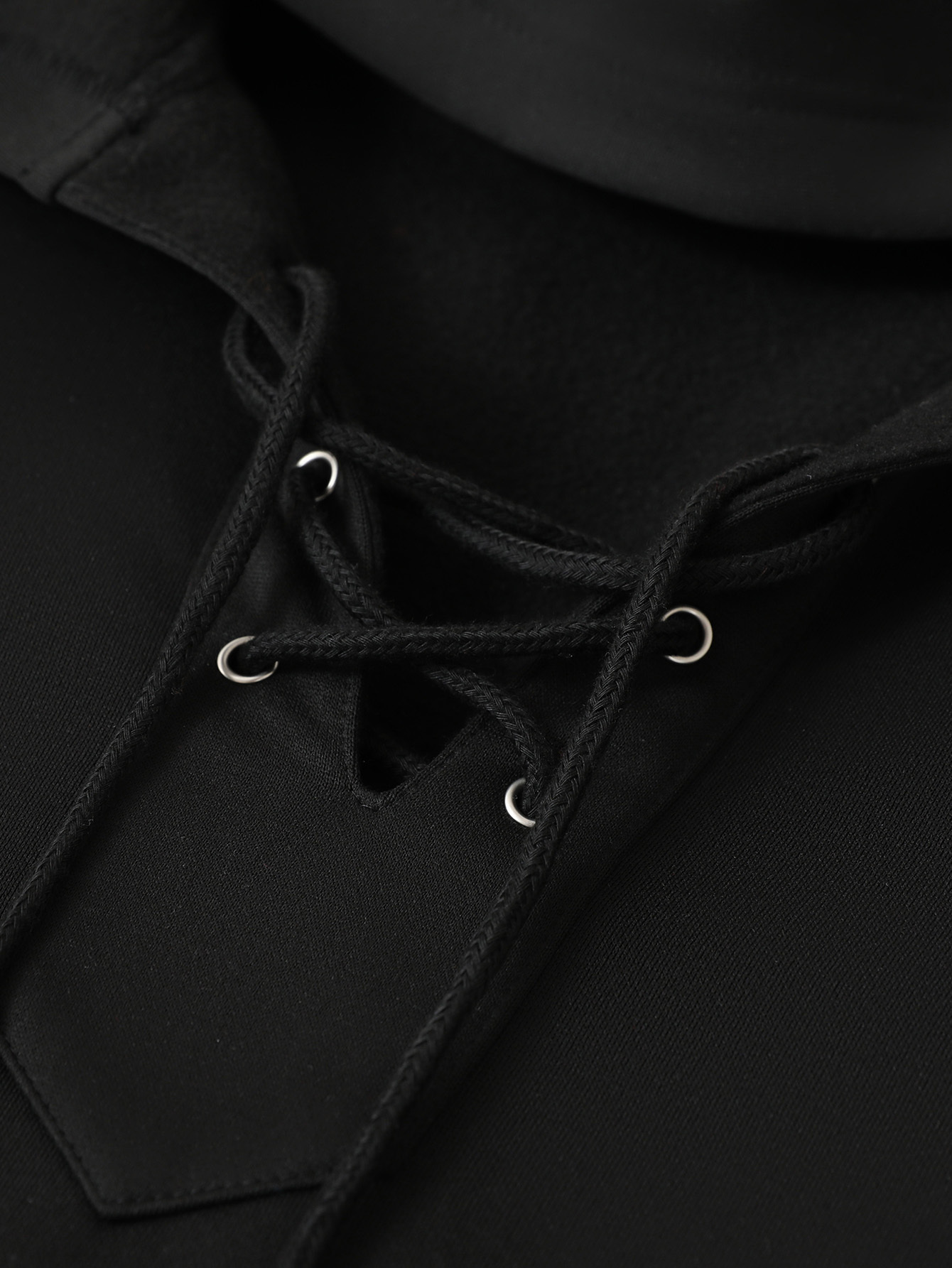 OA035 Women's V-neck drawstring hooded sweatshirt and pants set