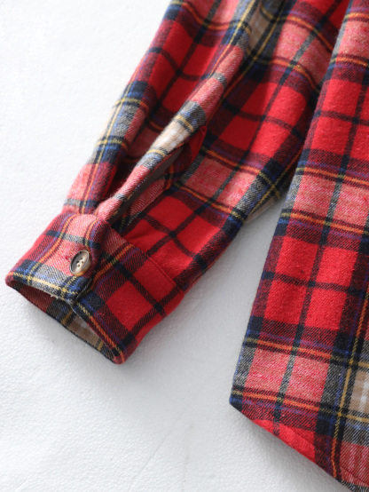 YJ087 Women's checkered hooded coat, versatile for autumn and winter