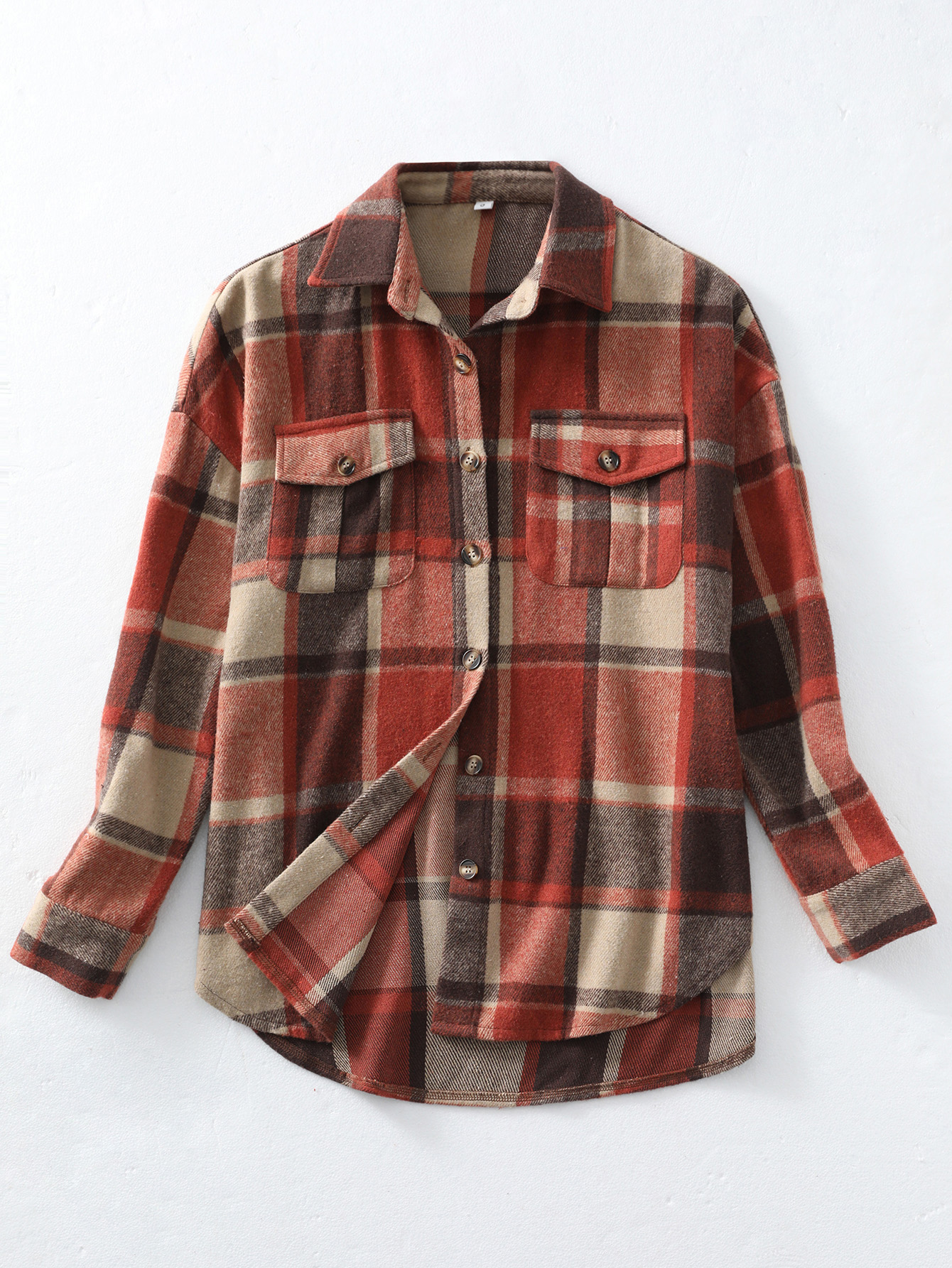 YJ098 Women's checkered collar shirt fashionable casual and versatile