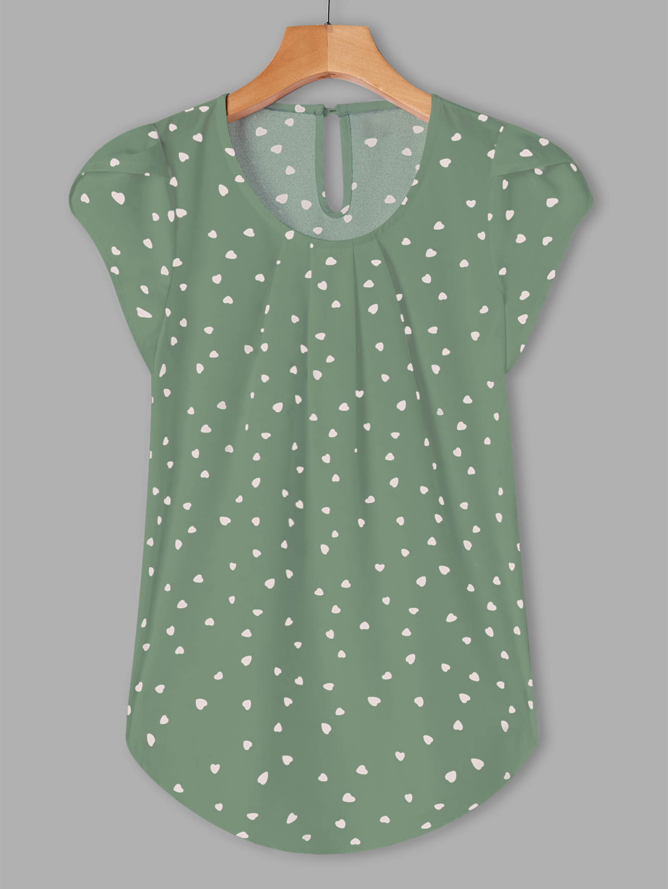 Holidaya Floral Print Pleated Cap Sleeve Top