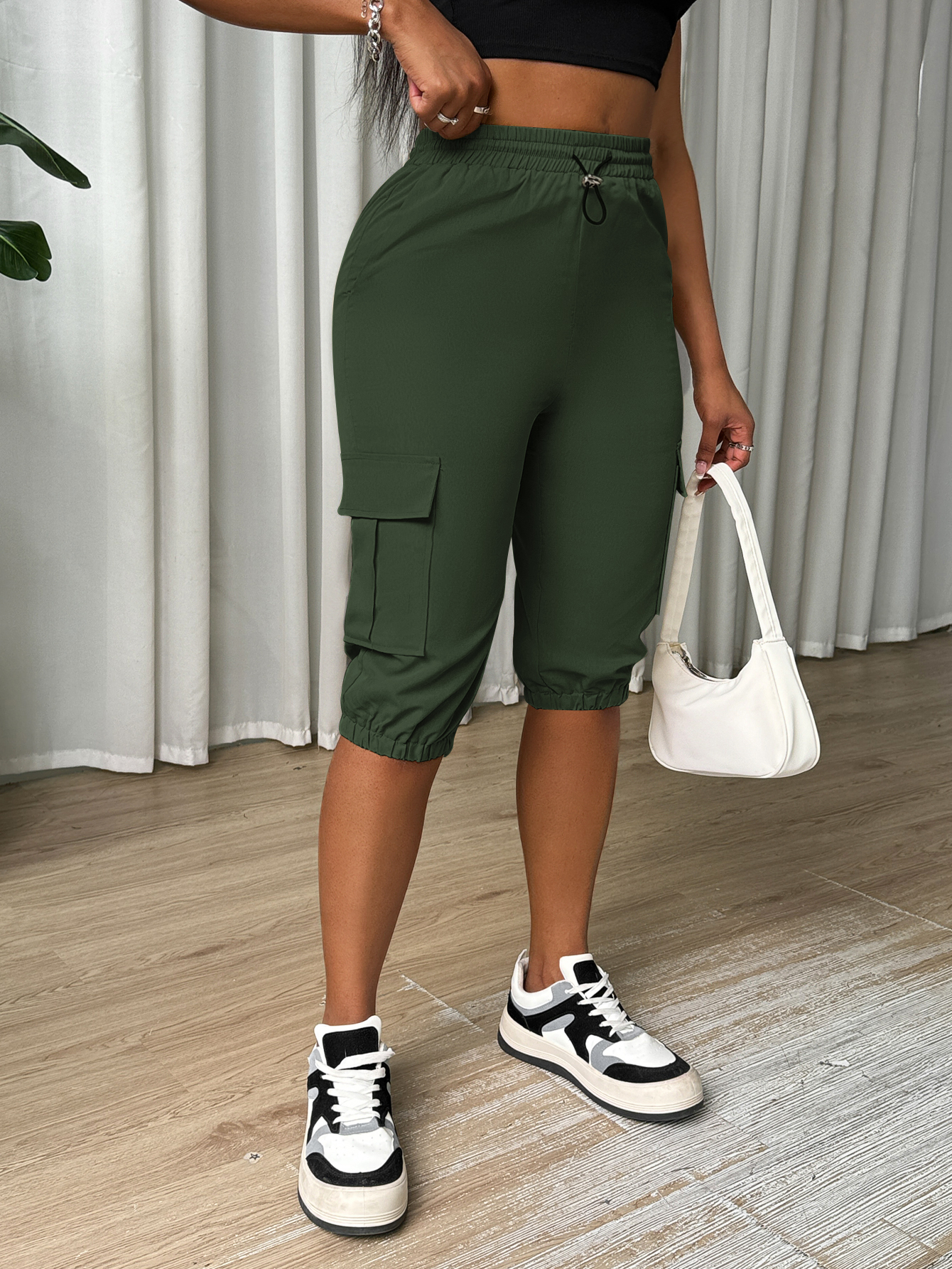 Ladies' Solid Color Simple Daily Casual Pants