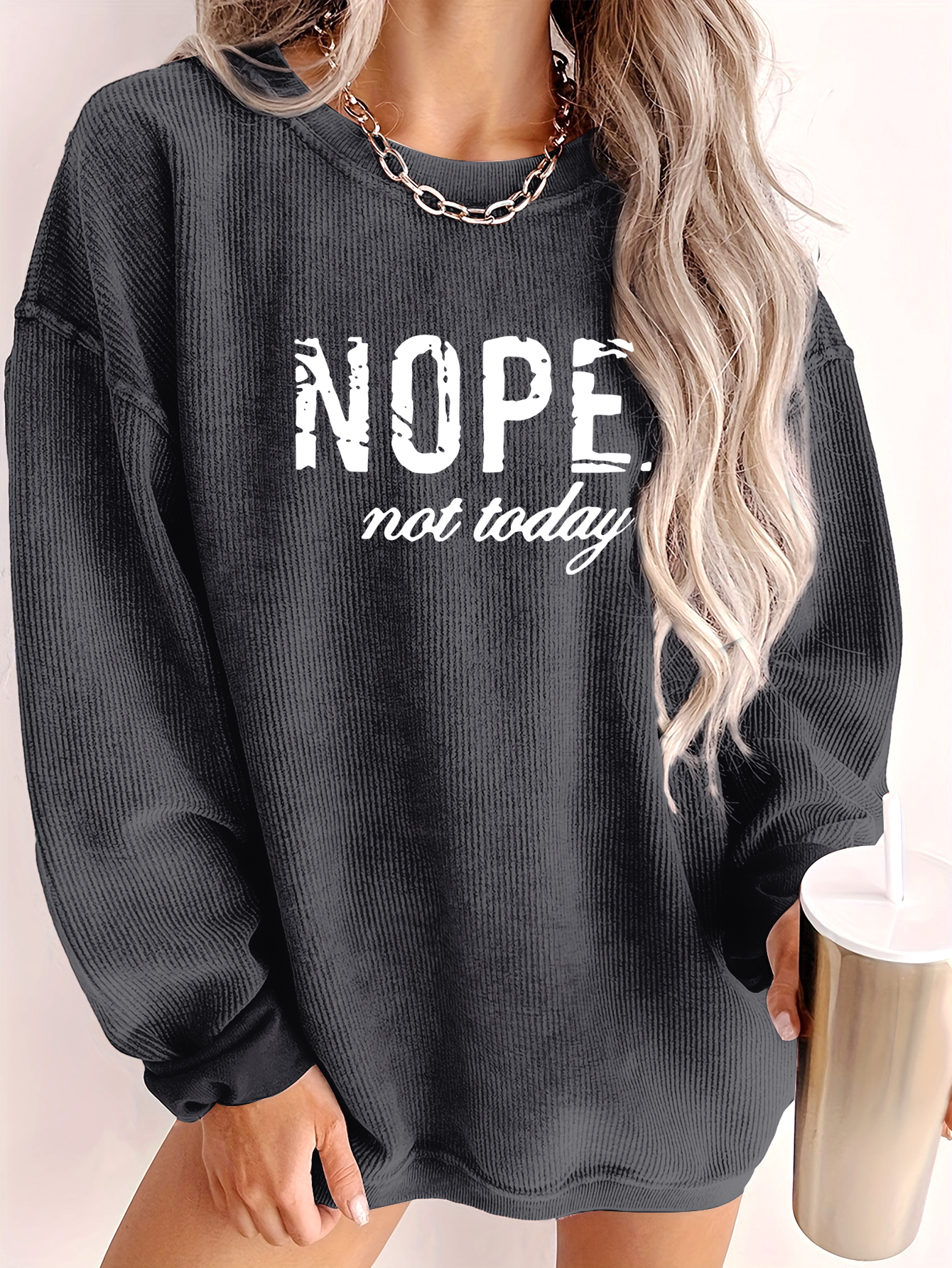  XH631 Women's Spring And Autumn Casual Letter Printed Sweatshirt Graduation,Back To School Outfits,Graduation,Teacher Outfits For Women,Back To School Pullover Fall Outfit