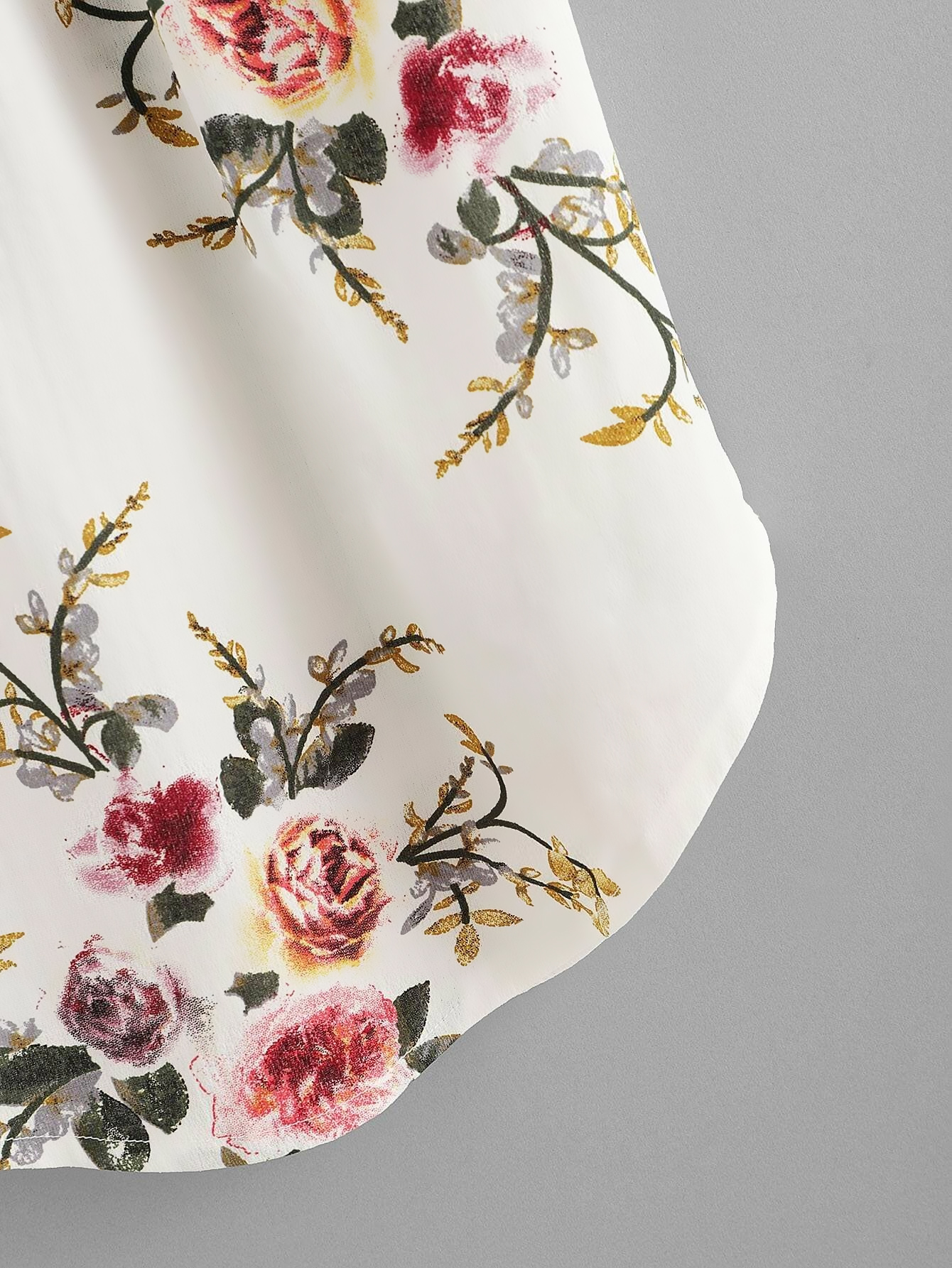 Holidaya Floral Print Pleated Cap Sleeve Top