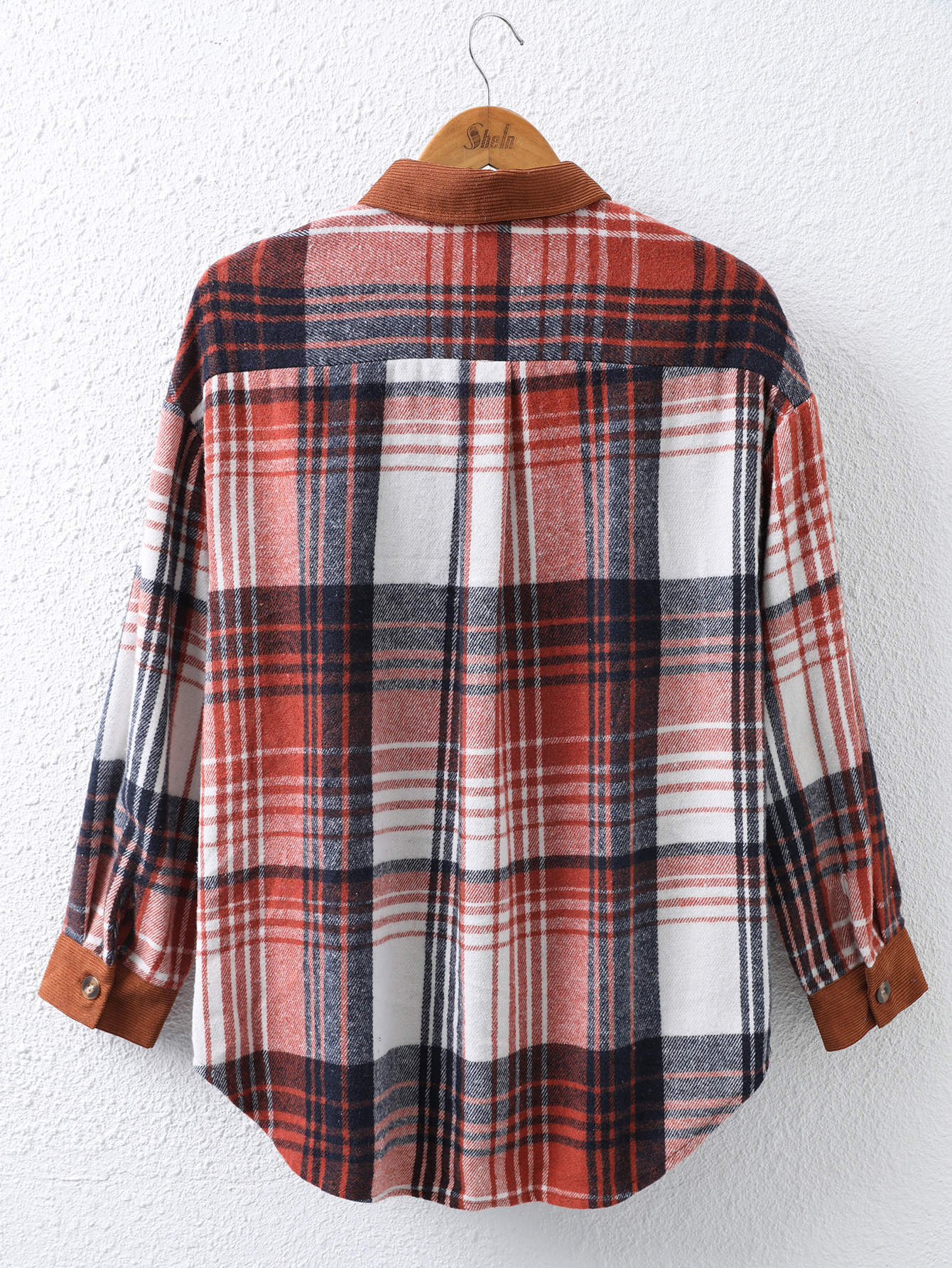 YJ090 Women's patchwork checkered collar shirt fashionable casual and versatile