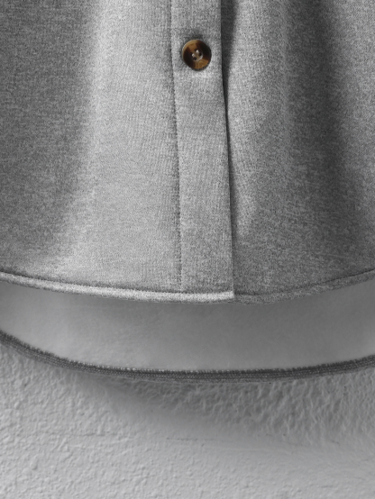 Chaqueta de otoño para mujer, casual, con capucha, holgada, de manga larga, con botones