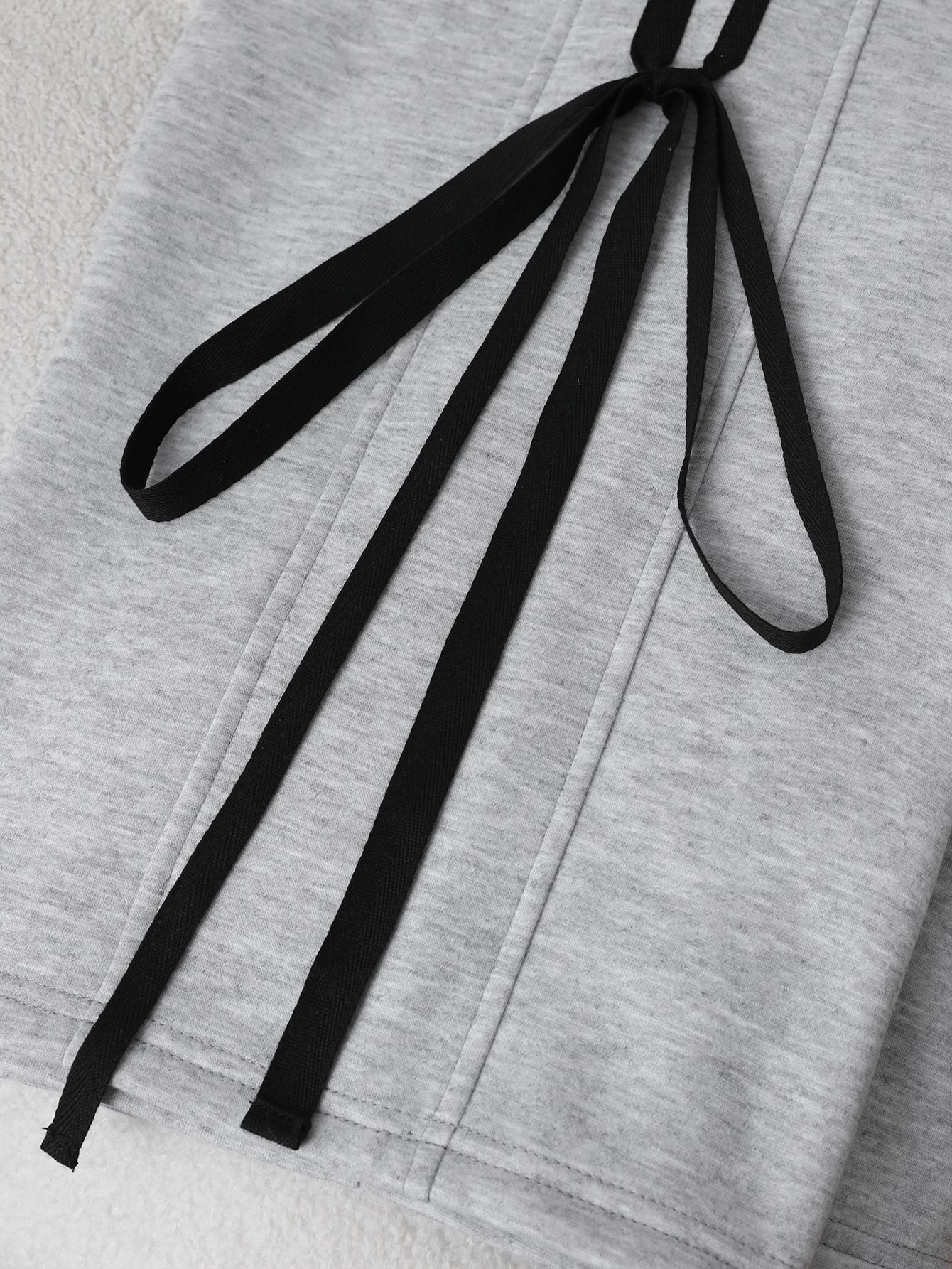 lgy45 Women's round neck sweatshirt casual sports pants ribbon decoration set