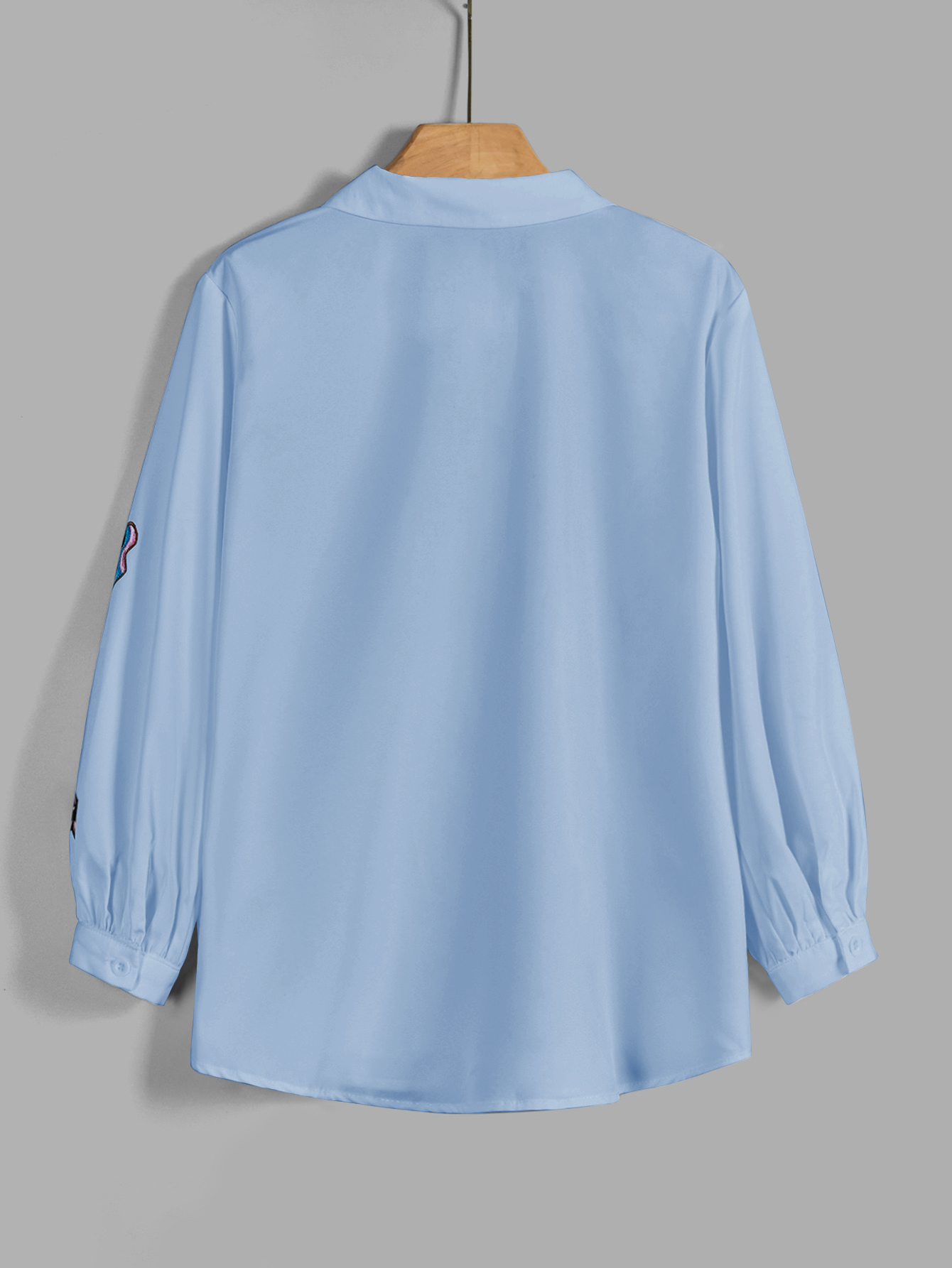 XD267 Women's Casual Butterfly Print Long Sleeve Blouse Women Shirt