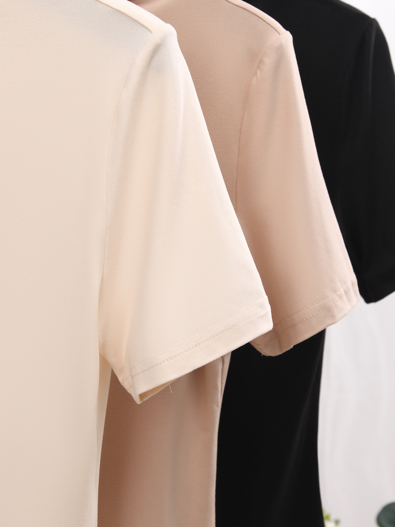 3pcs Mock Neck Tee(Can be customized printing)
