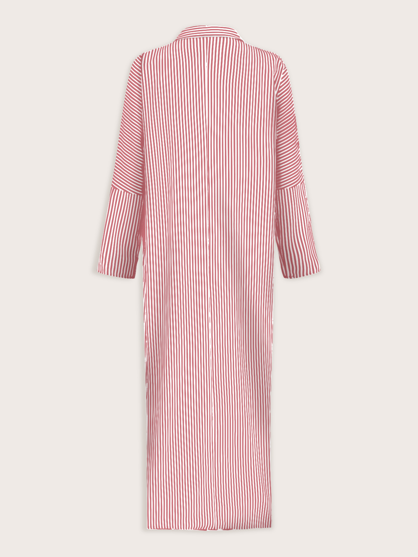 XH562 Women's Colorblock Striped Single Breasted Long Sleeve Loose Summer Vacation Style Dress Maxi Women Outfit Fall Cloth For Women