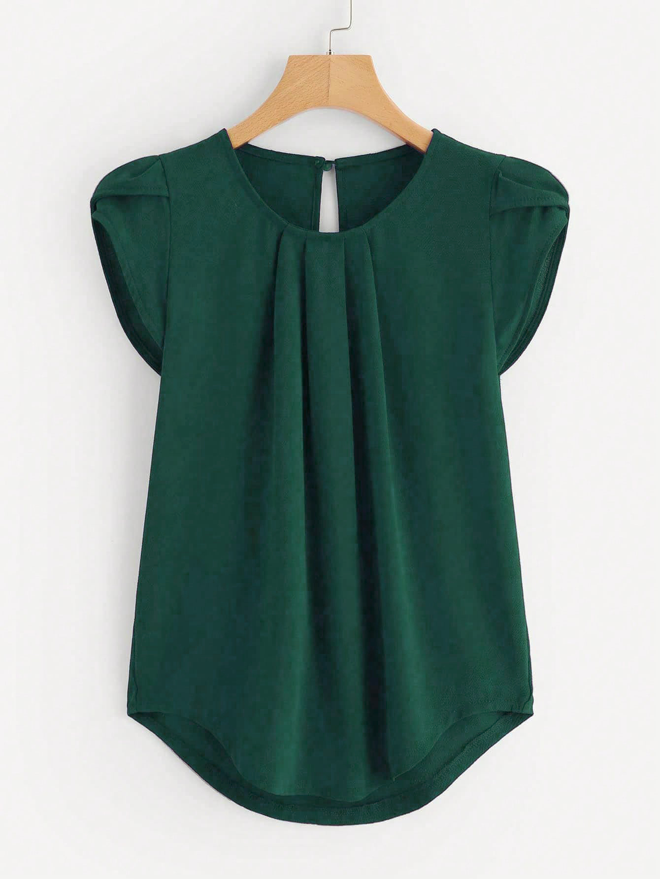 Holidaya Floral Print Pleated Cap Sleeve Top