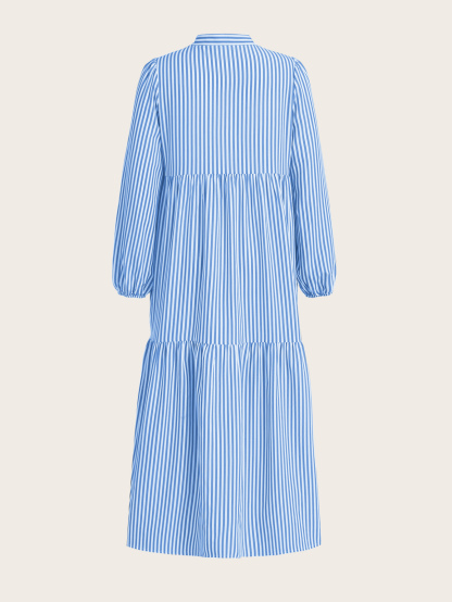 XH616 Women's Striped Printed Simple Daily Dress Maxi Women Outfit Fall Cloth For Women