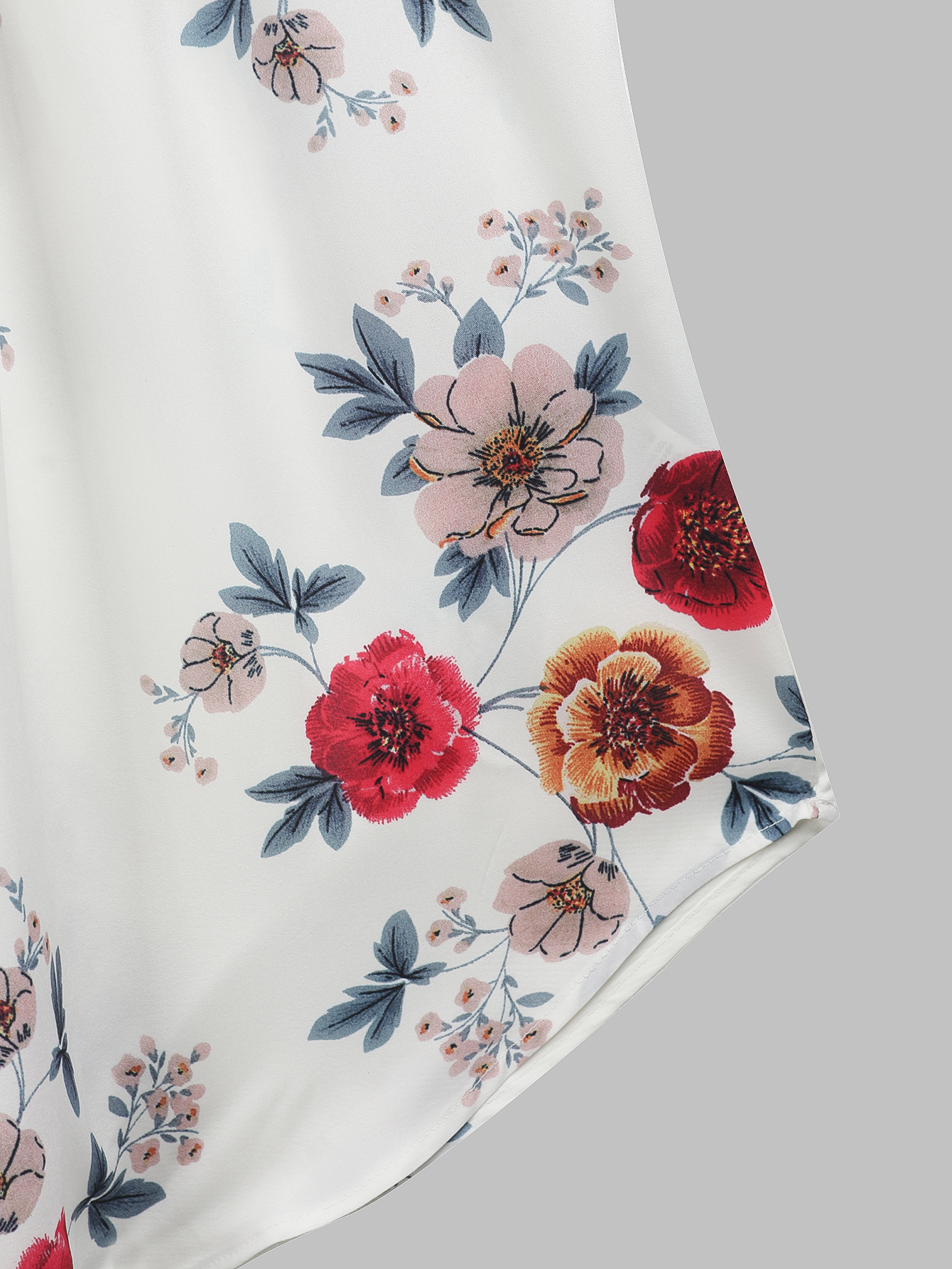 Holidaya Floral Print Pleated Cap Sleeve Top