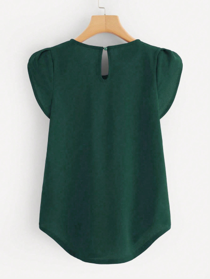 Holidaya Floral Print Pleated Cap Sleeve Top