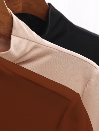 3pcs Mock Neck Tee